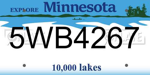 5WB4267 Minnesota License Plate