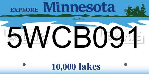 5WCB091 Minnesota License Plate