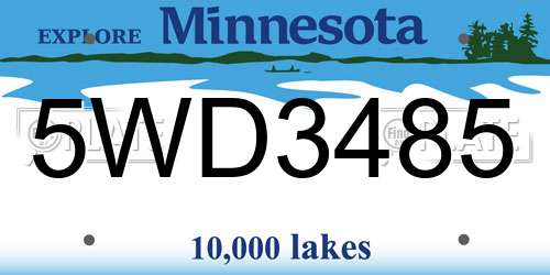 5WD3485 Minnesota License Plate