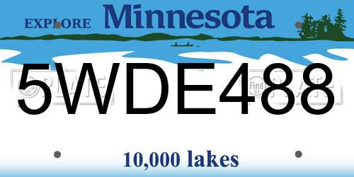 5WDE488 Minnesota License Plate