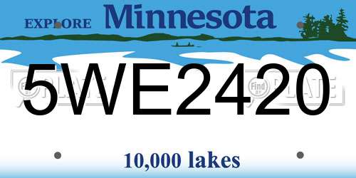 5WE2420 Minnesota License Plate