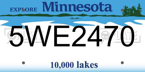 5WE2470 Minnesota License Plate