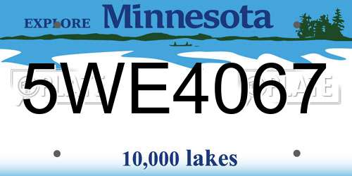 5WE4067 Minnesota License Plate