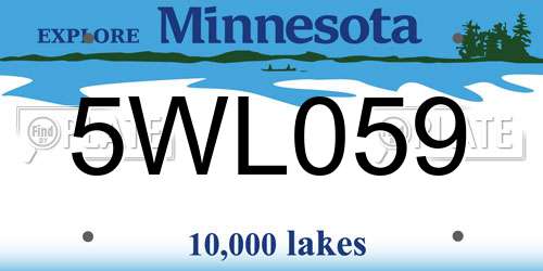 5WL059 Minnesota License Plate
