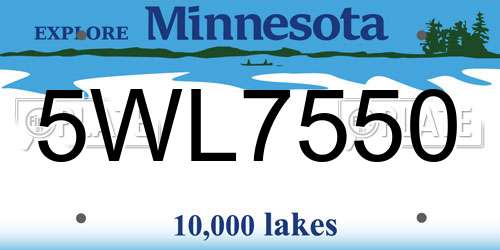 5WL7550 Minnesota License Plate