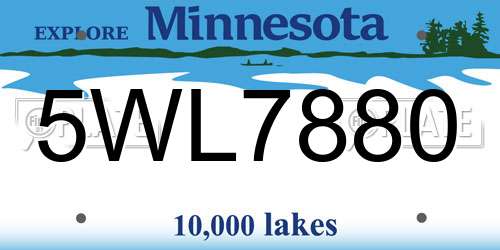 5WL7880 Minnesota License Plate