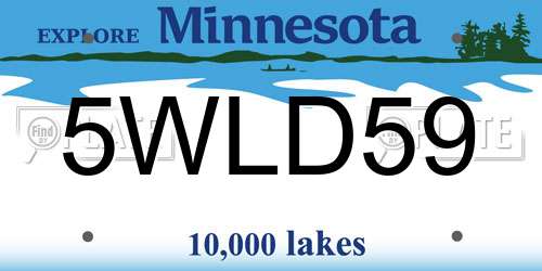5WLD59 Minnesota License Plate