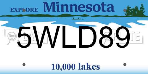 5WLD89 Minnesota License Plate