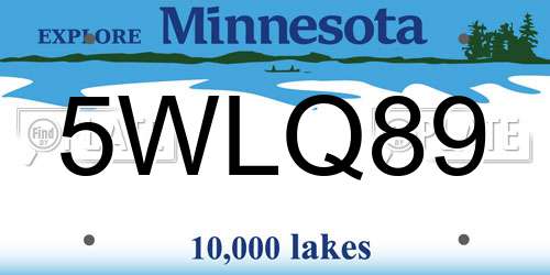 5WLQ89 Minnesota License Plate