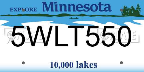 5WLT550 Minnesota License Plate