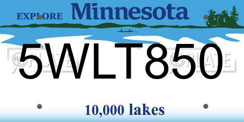 5WLT850 Minnesota License Plate