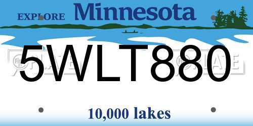 5WLT880 Minnesota License Plate