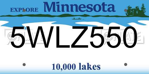 5WLZ550 Minnesota License Plate