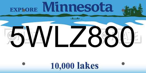 5WLZ880 Minnesota License Plate