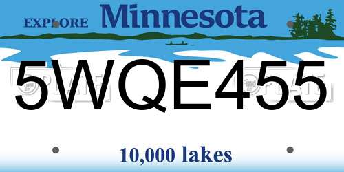 5WQE455 Minnesota License Plate