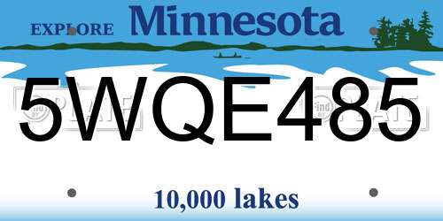 5WQE485 Minnesota License Plate