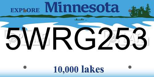 5WRG253 Minnesota License Plate