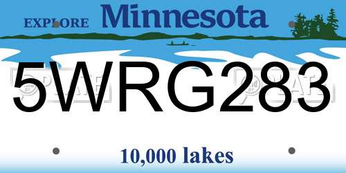 5WRG283 Minnesota License Plate