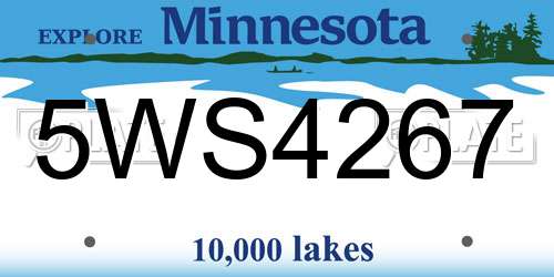 5WS4267 Minnesota License Plate