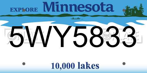5WY5833 Minnesota License Plate