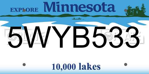 5WYB533 Minnesota License Plate