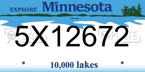 5X12672 Minnesota License Plate