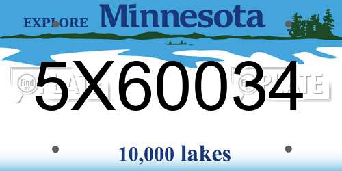 5X60034 Minnesota License Plate
