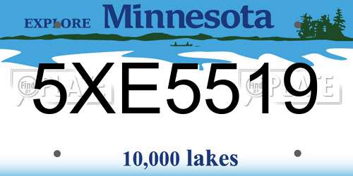 5XE5519 Minnesota License Plate