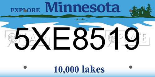 5XE8519 Minnesota License Plate