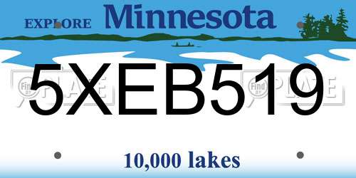 5XEB519 Minnesota License Plate