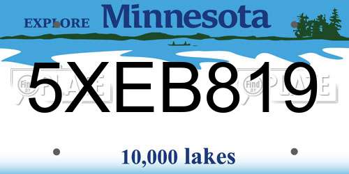 5XEB819 Minnesota License Plate