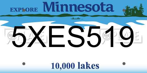 5XES519 Minnesota License Plate
