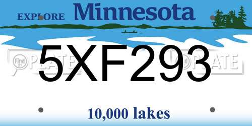 5XF293 Minnesota License Plate