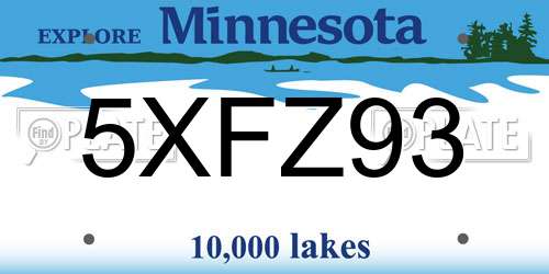 5XFZ93 Minnesota License Plate