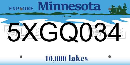 5XGQ034 Minnesota License Plate