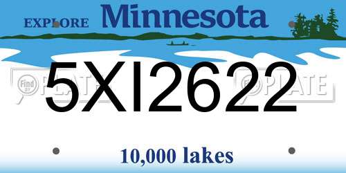 5XI2622 Minnesota License Plate