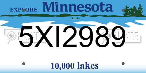 5XI2989 Minnesota License Plate
