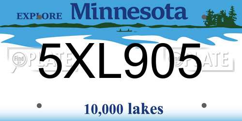 5XL905 Minnesota License Plate