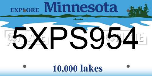 5XPS954 Minnesota License Plate