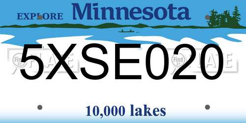 5XSE020 Minnesota License Plate