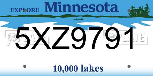 5XZ9791 Minnesota License Plate