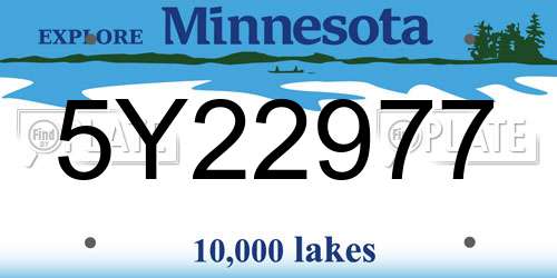 5Y22977 Minnesota License Plate