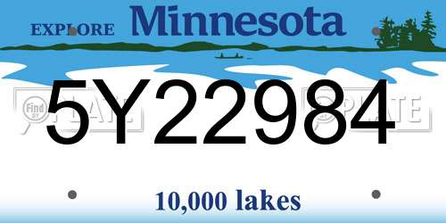 5Y22984 Minnesota License Plate