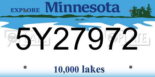 5Y27972 Minnesota License Plate
