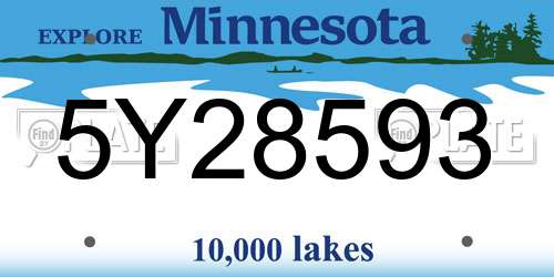 5Y28593 Minnesota License Plate