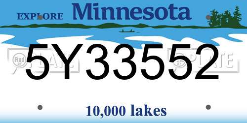 5Y33552 Minnesota License Plate