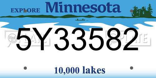 5Y33582 Minnesota License Plate