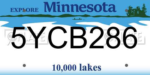5YCB286 Minnesota License Plate