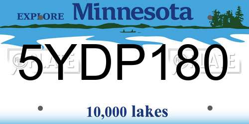 5YDP180 Minnesota License Plate