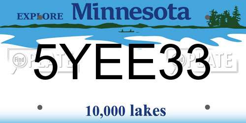 5YEE33 Minnesota License Plate